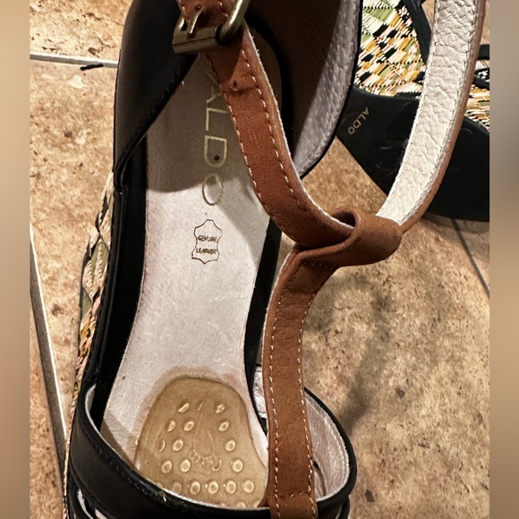 Aldo Leather Reva Colorful Wedge Heel Sandal Women's size 9 - Picture 4 of 7